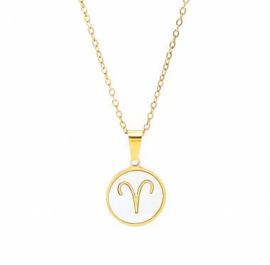 Γυναικείο Ατσάλινο Κολιέ Με Ζώδιο (Κριός) – Women’s Steel Necklace Zodiac (Aries)