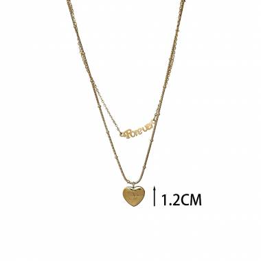 Γυναικείο Ατσάλινο Κολιέ Με Καρδιά Και "Forever" – Women’s Steel Necklace