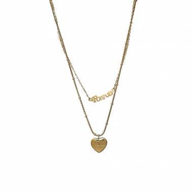 Γυναικείο Ατσάλινο Κολιέ Με Καρδιά Και "Forever" – Women’s Steel Necklace