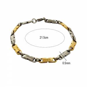 Ανδρικό Ατσάλινο Βραχιόλι Πλακέ Δίχρωμο - Men's Steel Bracelet, Plain, Two-Tone