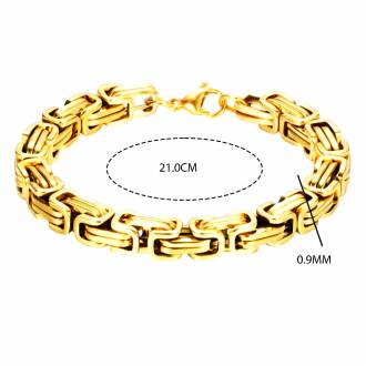 Ανδρικό Ατσάλινο Βραχιόλι Καδένα Χρυσό 0.9mm- Men's Steel Chain Bracelet Gold 0.9mm