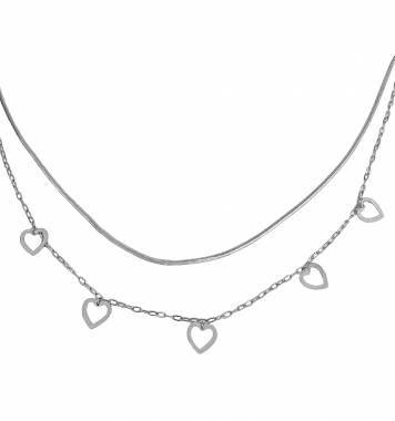 Γυναικείο Ατσάλινο Κολιέ Με Καρδιές – Women’s Steel Necklace