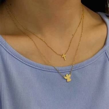 Γυναικείο Ατσάλινο Κολιέ Με Σταυρό – Women’s Steel Necklace