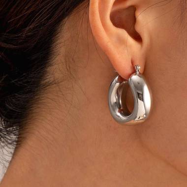 Γυναικεία Ατσάλινα Σκουλαρίκια Κρίκοι - Women's Steel Earrings