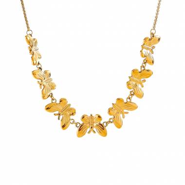 Γυναικείο Ατσάλινο Κολιέ Με Πεταλούδες – Women’s Steel Necklace
