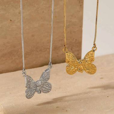 Γυναικείο Ατσάλινο Κολιέ Με Πεταλούδα – Women’s Steel Necklace
