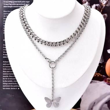 Γυναικείο Ατσάλινο Κολιέ Με Πεταλούδα – Women’s Steel Necklace