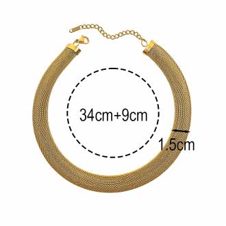 Γυναικείο  Κολιέ Χρυσό Με πλακέ Αλυσίδα – Women's Gold Steel Necklace With Flat Chain