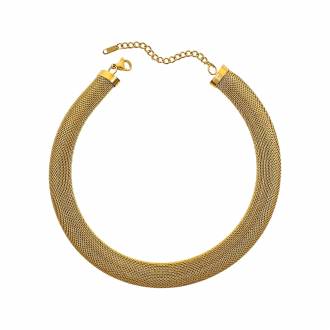 Γυναικείο  Κολιέ Χρυσό Με πλακέ Αλυσίδα – Women's Gold Steel Necklace With Flat Chain