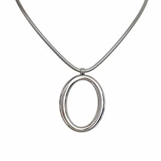 Γυναικείο Κολιέ Με Κρεμαστό Μοτιφ Omikron - Women's Necklace With Omikron Motif Pendant