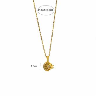 Γυναικείο Κολιέ Απο Ανοξείδωτο Ατσάλι Moon&Sun - Women's Stainless Steel Necklace Moon&Sun