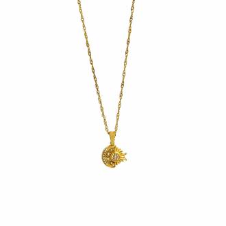 Γυναικείο Κολιέ Απο Ανοξείδωτο Ατσάλι Moon&Sun - Women's Stainless Steel Necklace Moon&Sun