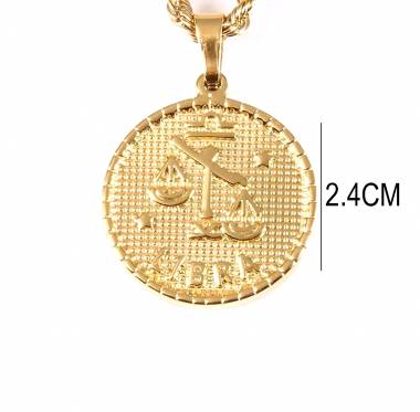Ανδρικό Ατσάλινο Κολιέ Με Ζώδιο (Ζυγός) – Men’s Steel Necklace Zodiac (Libra)