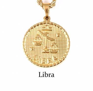 Ανδρικό Ατσάλινο Κολιέ Με Ζώδιο (Ζυγός) – Men’s Steel Necklace Zodiac (Libra)