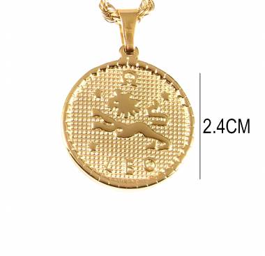 Ανδρικό Ατσάλινο Κολιέ Με Ζώδιο (Λέων) – Men’s Steel Necklace Zodiac (Leo)