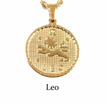 Ανδρικό Ατσάλινο Κολιέ Με Ζώδιο (Λέων) – Men’s Steel Necklace Zodiac (Leo)