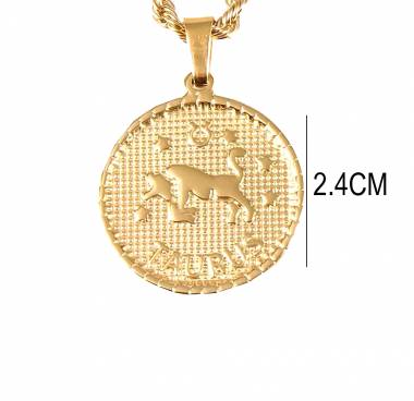 Ανδρικό Ατσάλινο Κολιέ Με Ζώδιο (Ταύρος) – Men’s Steel Necklace Zodiac (Taurus)