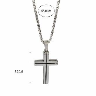 Ανδρικό Ατσάλινο Κολιέ Σταυρός – Men’s Steel Necklace