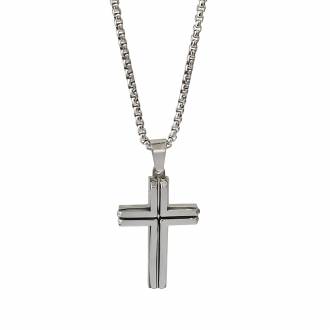 Ανδρικό Ατσάλινο Κολιέ Σταυρός – Men’s Steel Necklace