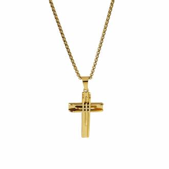 Ανδρικό Ατσάλινο Κολιέ Σταυρός – Men’s Steel Necklace