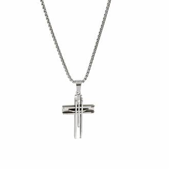 Ανδρικό Ατσάλινο Κολιέ Σταυρός – Men’s Steel Necklace