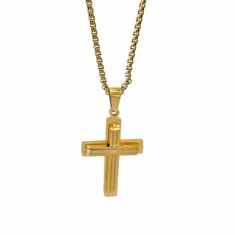 Ανδρικό Ατσάλινο Κολιέ Σταυρός – Men’s Steel Necklace