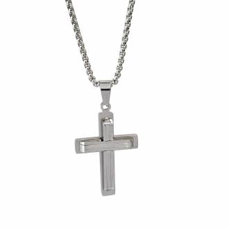 Ανδρικό Ατσάλινο Κολιέ Σταυρός – Men’s Steel Necklace