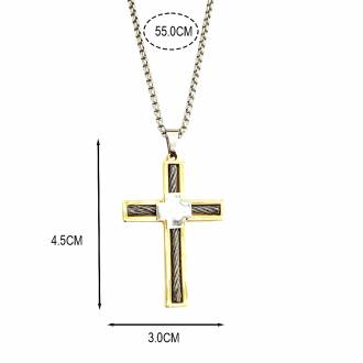 Σταυρός Απο Ανοξείδωτο Ατσάλι Δίχρωμος - Men's Stainless Steel Cross