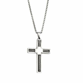 Σταυρός Απο Ανοξείδωτο Ατσάλι Δίχρωμος - Men's Stainless Steel Cross