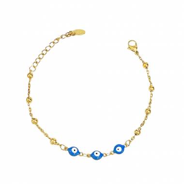 Γυναικείο Ατσάλινο Βραχιόλι Με Ματάκια - Women's Steel Bracelet