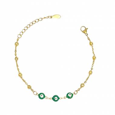 Γυναικείο Ατσάλινο Βραχιόλι Με Ματάκια - Women's Steel Bracelet