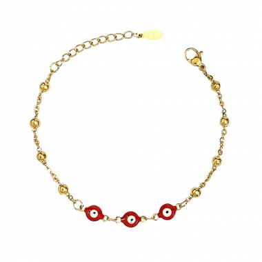 Γυναικείο Ατσάλινο Βραχιόλι Με Ματάκια - Women's Steel Bracelet