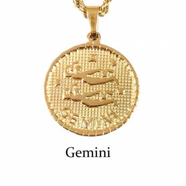 Ανδρικό Ατσάλινο Κολιέ Με Ζώδιο (Δίδυμος) – Men’s Steel Necklace Zodiac (Gemini)