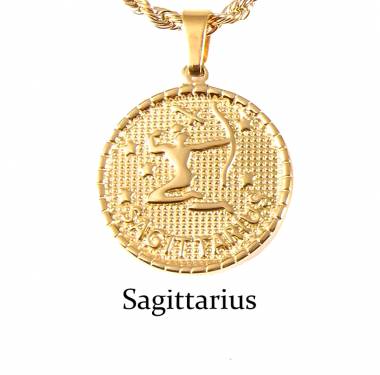 Ανδρικό Ατσάλινο Κολιέ Με Ζώδιο (Τοξότης) – Men’s Steel Necklace Zodiac (Sagittarius)