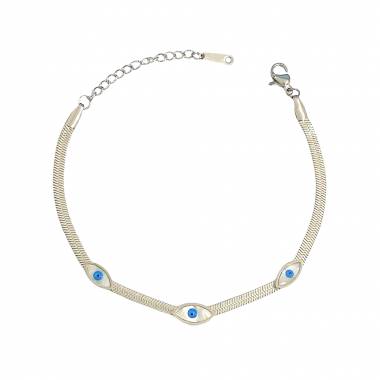 Γυναικείο Ατσάλινο Βραχιόλι Με Ματάκια - Women's Steel Bracelet