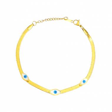 Γυναικείο Ατσάλινο Βραχιόλι Με Ματάκια - Women's Steel Bracelet