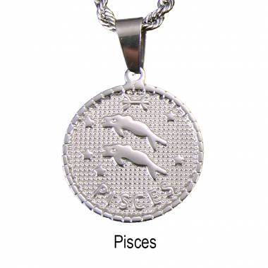 Ανδρικό Ατσάλινο Κολιέ Με Ζώδιο (Ιχθύες) – Men’s Steel Necklace Zodiac (Pisces)