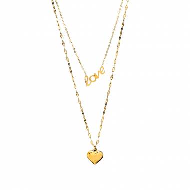 Γυναικείο Ατσάλινο Κολιέ Με Καρδιά Και "Love" – Women’s Steel Necklace
