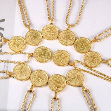 Ανδρικό Ατσάλινο Κολιέ Με Ζώδιο (Ζυγός) – Men’s Steel Necklace Zodiac (Libra)