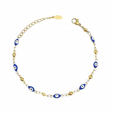 Γυναικείο Ατσάλινο Βραχιόλι Με Ματάκια - Women's Steel Bracelet (Αντιγραφή)