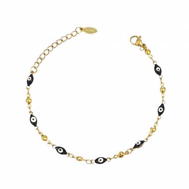 Γυναικείο Ατσάλινο Βραχιόλι Με Ματάκια - Women's Steel Bracelet (Αντιγραφή)