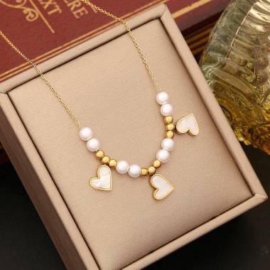 Γυναικείο Ατσάλινο Κολιέ Με Καρδιές – Women’s Steel Necklace