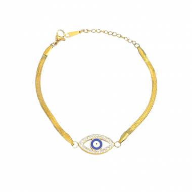 Γυναικείο Ατσάλινο Βραχιόλι Με Ματάκι - Women's Steel Bracelet