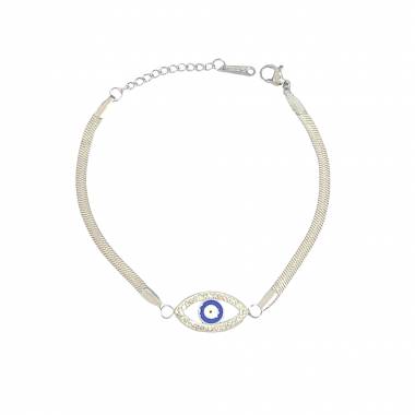 Γυναικείο Ατσάλινο Βραχιόλι Με Ματάκι - Women's Steel Bracelet