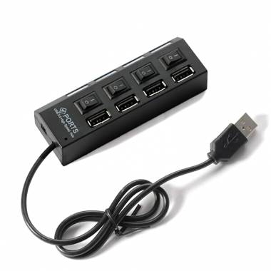 USB Hub 2.0 Hi-Speed 4 Θέσεων με διακόπτες ON/OFF