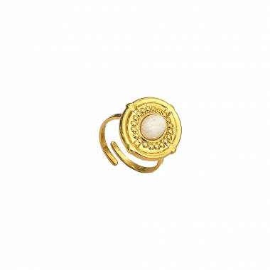 Γυναικείο Ατσάλινο Δαχτυλίδι Με Πέρλα - Woman's Steel Ring