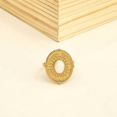 Γυναικείο Ατσάλινο Δαχτυλίδι Με Πέρλα - Woman's Steel Ring