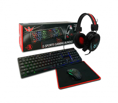 Σετ Gaming Πληκτρολόγιο με RGB Φωτισμό Ποντίκι,Ακουστικά & Mousepad 4 σε 1 – JX-K8816
