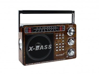 Μίνι Φορητό Ραδιόφωνο με 3 Συχνότητες, MP3 Player, Υυποδοχή TF, SD, USB, Καφέ KR-9303UAT