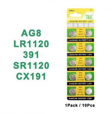 Μπαταρίες Λιθίου 10τμχ AG8-LR1120W-CX191-391A